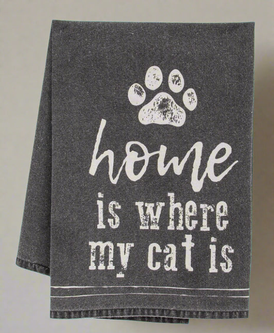 Home is Where my Cat is Dish Towel