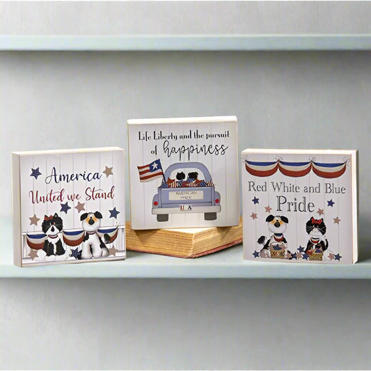 United We Stand Dog & Cat Square Block, 3 styles available