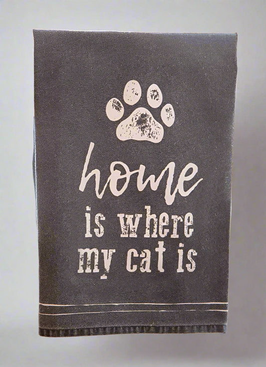 Home is Where my Cat is Dish Towel